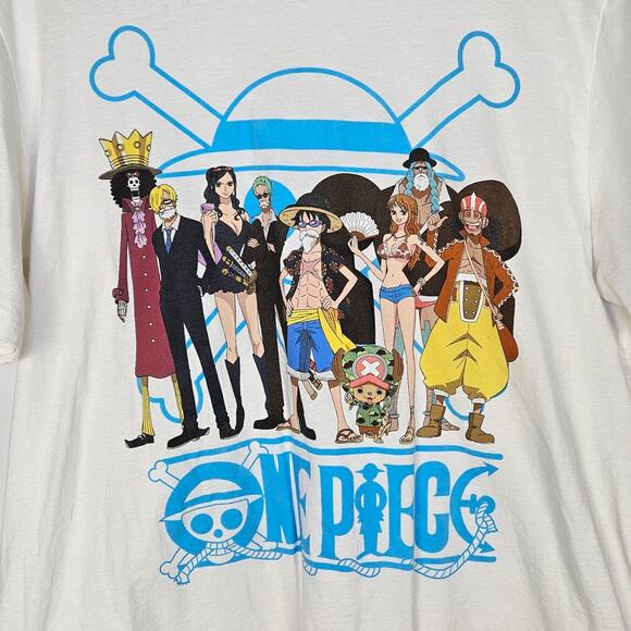 Old Navy One Piece Anime T-Shirt White Graphic Crewneck Unisex XL 100% Cotton - Picture 2 of 8